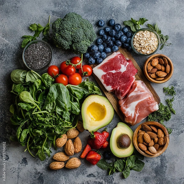 Fototapeta meat with vegetables