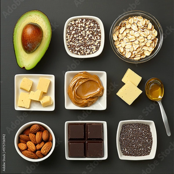 Fototapeta set of different kinds of food