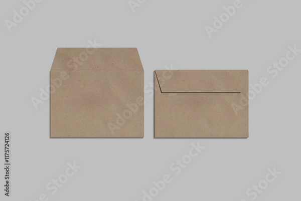 Fototapeta brown envelope on gray background