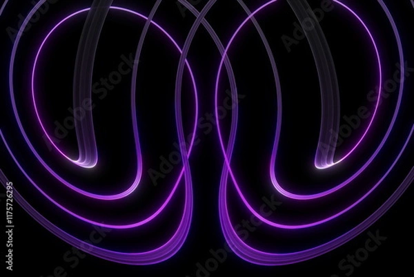 Fototapeta Beautiful glowing abstract flow design element - glowing background design