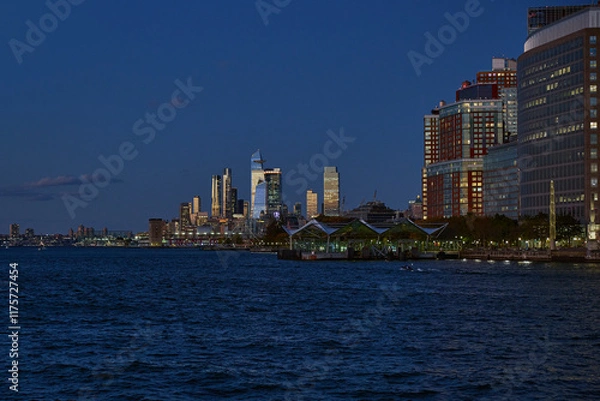 Obraz New York City wieczorem widok z nabrzeża