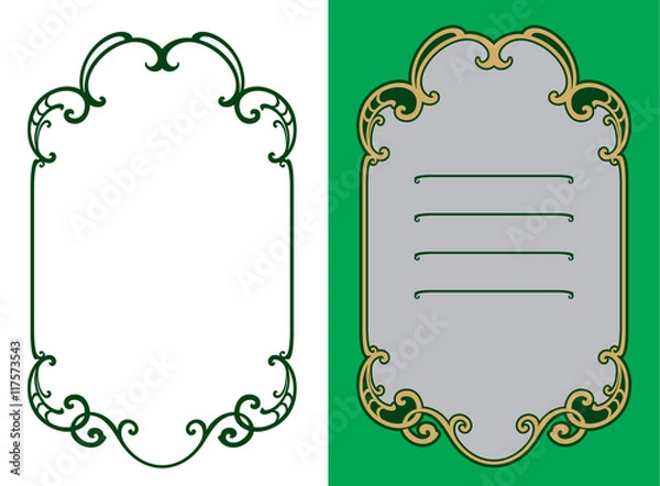 Obraz Decorative vintage frame in art nouveau style. Design element. Decoration.