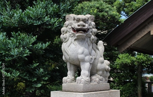 Obraz 神社の狛犬