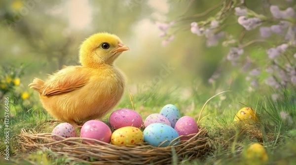 Fototapeta Illustration of Easter Chicken