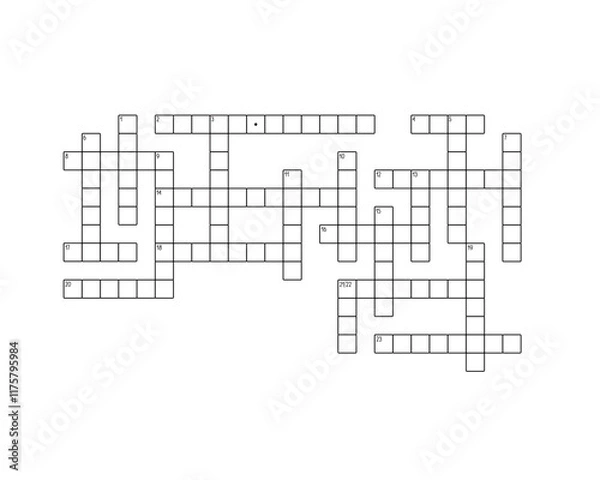 Obraz Blank crossword puzzle grid, empty template squares to fill in for riddle, educational or leisure game, ready to be used for making any word puzzle