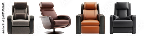 Obraz Home cinema chair isolated on transparent background, Set of