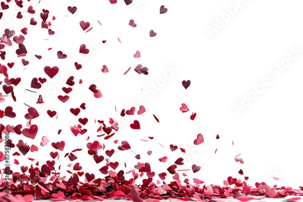 Fototapeta A Heart Drifting from the Sky in a Peaceful and Serene Scene Isolated on Transparent Background