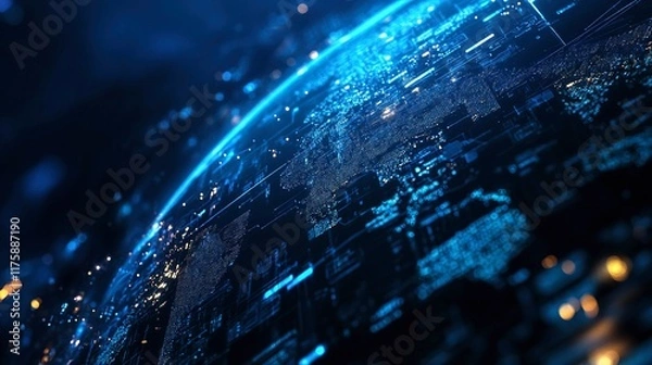 Fototapeta visual world technology comunnication and information on the earth