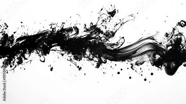 Fototapeta Smooth Abstract Ink Paint Design with Large Text Area