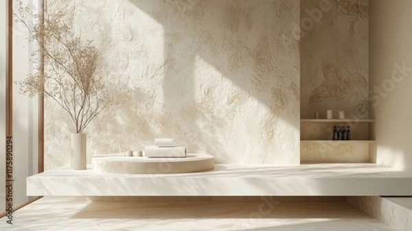 Fototapeta Minimalist Beige Bathroom