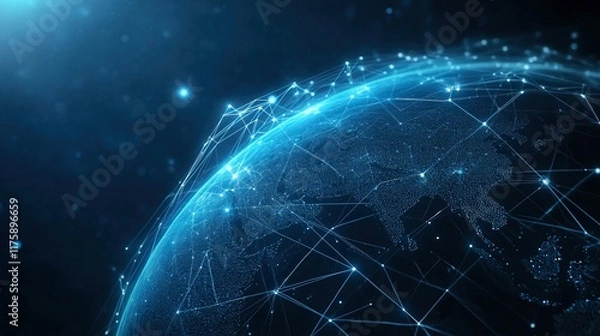 Fototapeta visual world technology comunnication and information on the earth