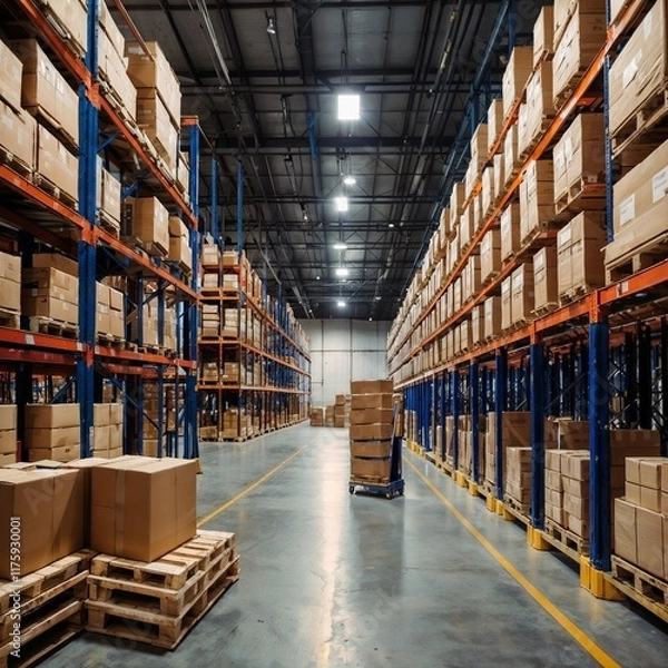 Obraz Almacén Moderno y Organizado con Tecnología Avanzada