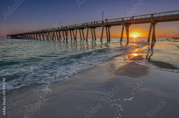 Obraz "Navarre Beach Pier Sunset"