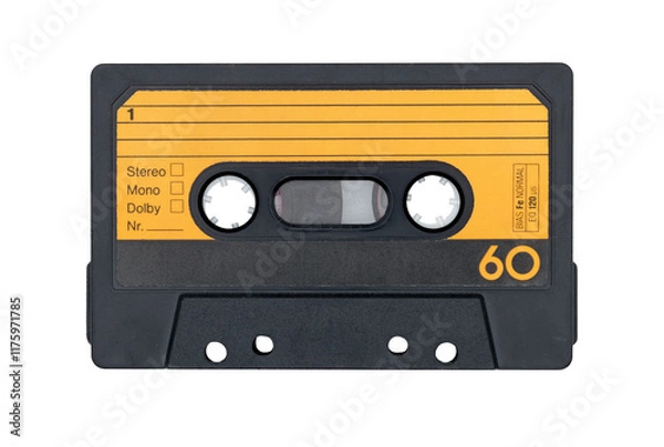 Fototapeta Vintage compact audio cassette isolated