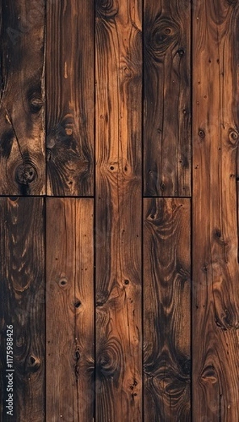 Obraz Rustic wood planks pattern background in brown pattern background