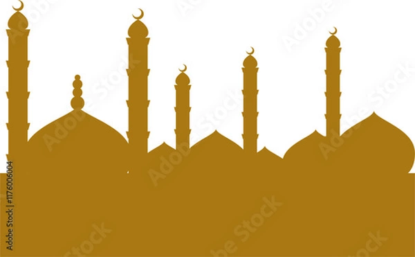 Obraz Golden mosque Islamic border