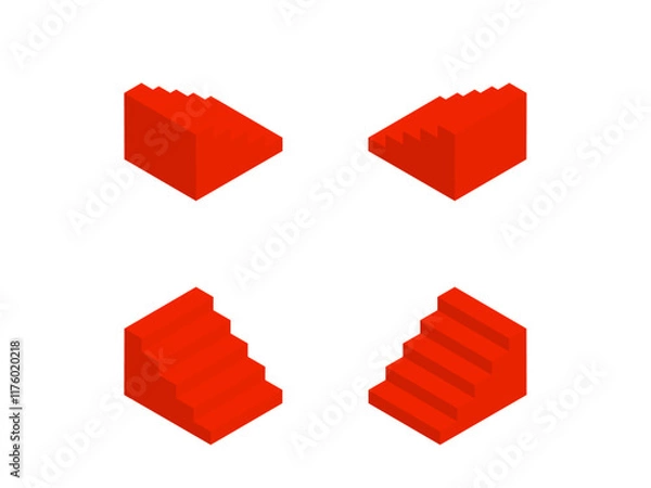 Fototapeta 階段アイソメトリックアイコンセット