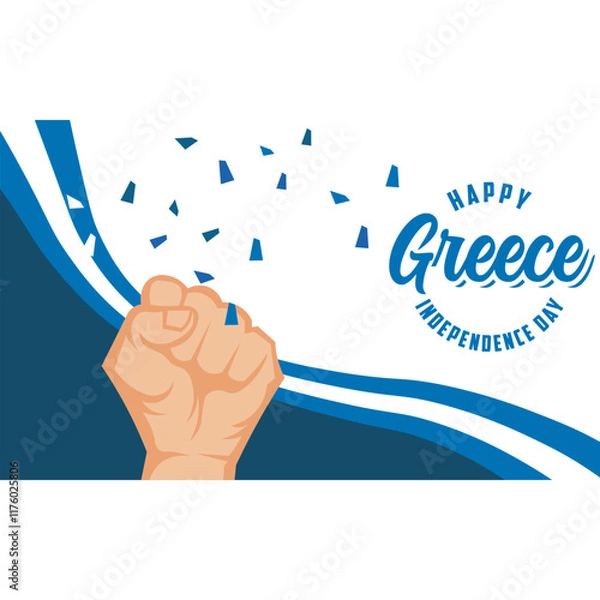 Fototapeta Greece Independence Day background simple minimalist Vector Illustration