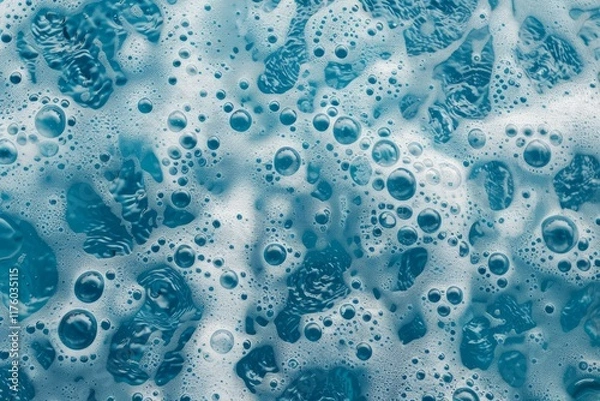 Obraz Photo of Car wash foam and small bubbles. Background texture for backdrops or mapping