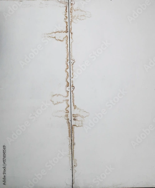 Fototapeta Water stains on the ceiling indoors. Usually caused by heavy rain which then leaves a mark