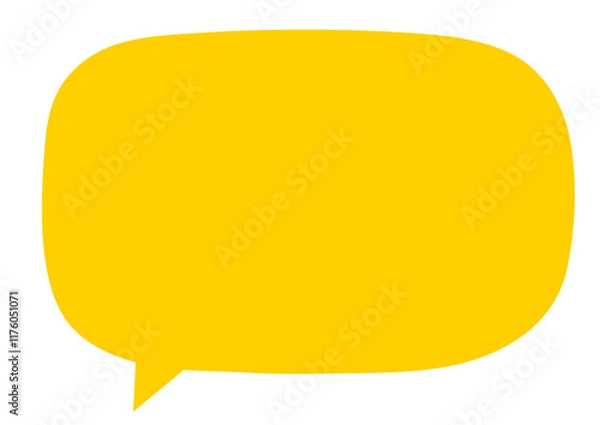 Fototapeta ゆるい　手書き風　四角　吹き出し　黄色　シンプル
