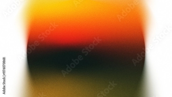 Obraz Isolated Gradient Shape - Abstract Gradient Background with Vibrant Orange, Yellow, and Dark Tones – High-Quality Grainy Texture, Minimalistic Design, Modern Aesthetic for Website, Poster
