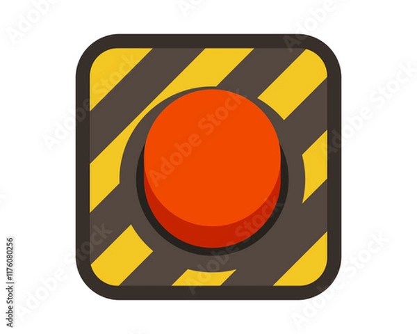 Obraz Emergency push button isolated on white background.