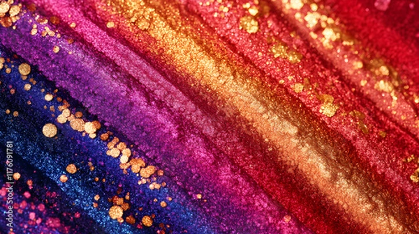 Fototapeta Vibrant Makeup Fusion: Abstract Beauty in Blended Colors