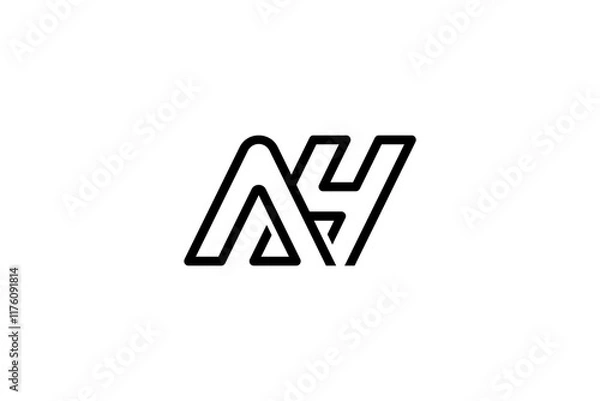 Obraz Simple Letter AH or HA Logo Design Vector 