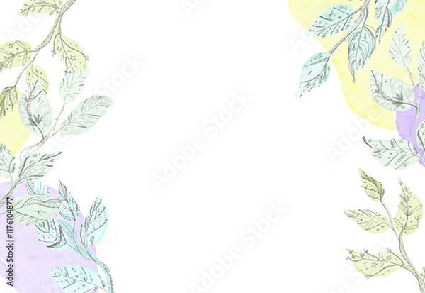 Fototapeta 線画Leaves