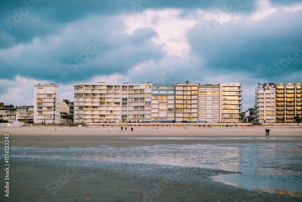 Obraz Le Touquet during sunset 