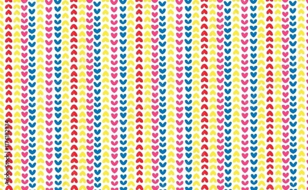 Fototapeta Seamless pattern with abstract hearts colorful valentine day for surfaces 
