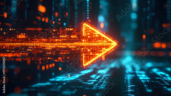 Obraz Futuristic arrow in web technology