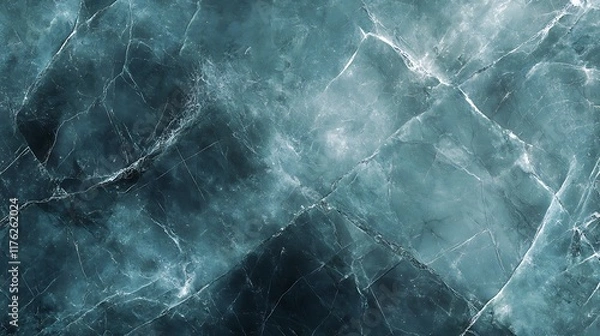 Fototapeta An abstract marble background in muted teal and shadowy grey, with smooth flowing lines for a calming yet intriguing effect