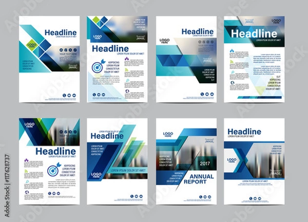 Fototapeta Brochure flyer annual report leaflet mock up template layout design.