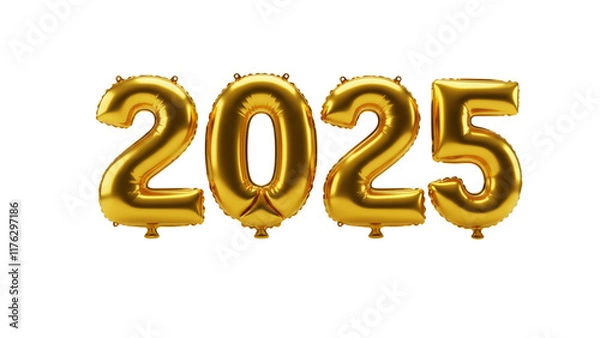 Obraz 3d Gold Foil Balloons 2025