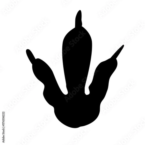 Fototapeta Ancient dinosaur footprints  fossil