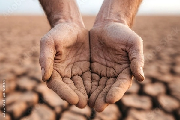 Fototapeta Water demand in arid areas. Problem of lack of clean drinking water.