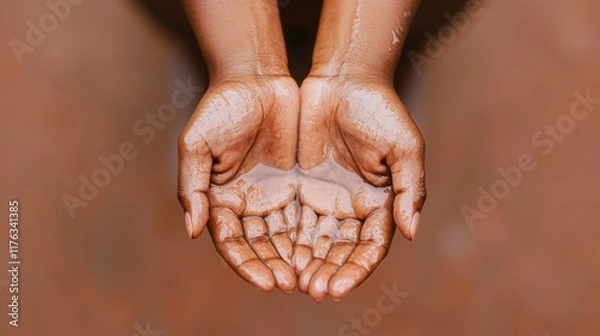 Fototapeta Water demand in arid areas. Problem of lack of clean drinking water.