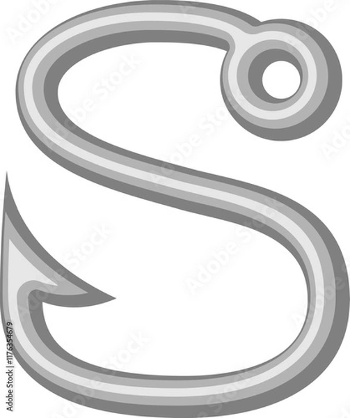Fototapeta Fish Hook Letter Alphabet Vector Element S