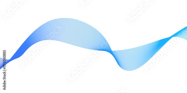 Fototapeta Abstract Blue Wave Line Background,Blue minimal round lines abstract background. Digital frequency track equalizer,Curve wave seamless pattern. Line art striped graphic template