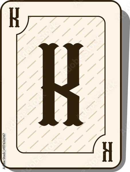 Fototapeta Playing Card Letter Alphabet Vector Element K