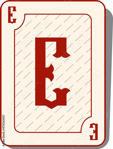 Fototapeta Playing Card Letter Alphabet Vector Element E