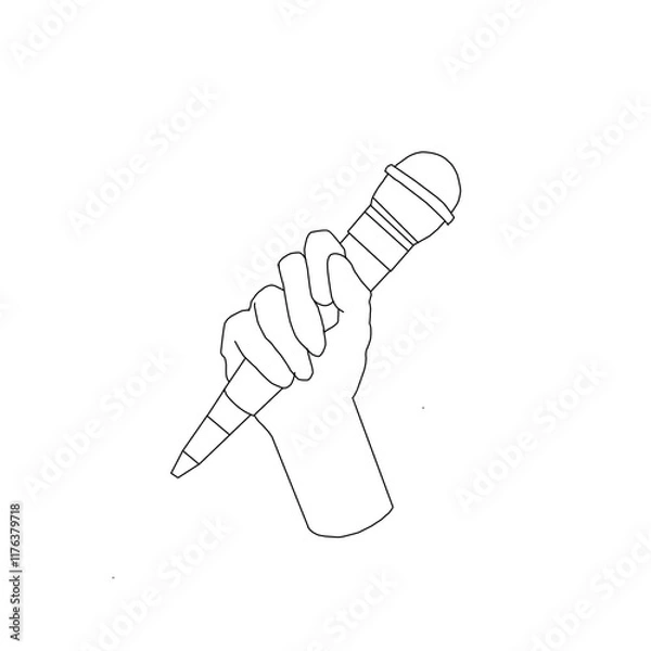 Obraz hand holding microphone