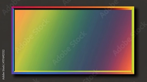 Fototapeta Rainbow Gradient Filled Square Frame Design