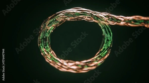 Fototapeta Futuristic Data Stream  Abstract Digital Ring of Code
