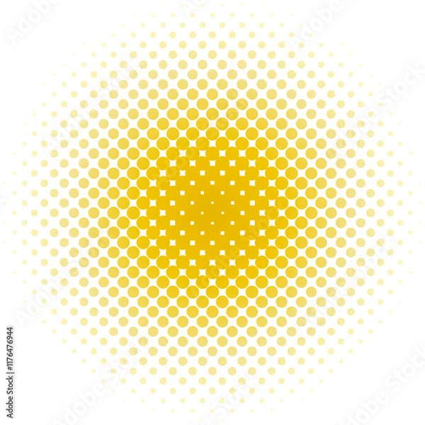 Fototapeta Circular yellow color gradient halftone (dot gradient)