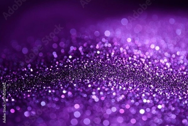 Obraz Purple glitter magic background. Defocused light and free focused place for your design. , isolated on white background,  , copy space for text,