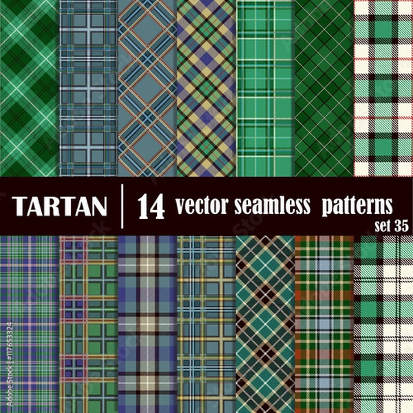Obraz Set Tartan Seamless Pattern