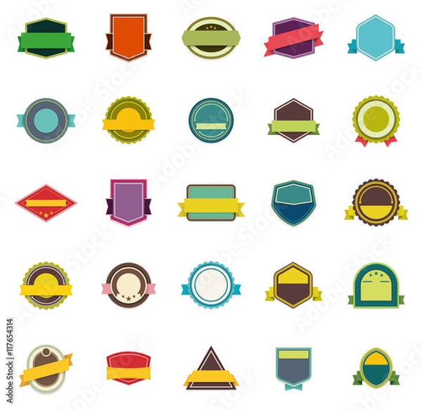 Fototapeta Vector badges and ribbons